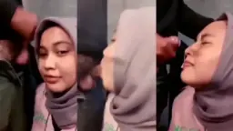 Hijabers Manis Hisap Crot Muncrat Di Muka