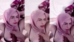 Jilbab Diyana Sakura Banjir Crot Di Muka